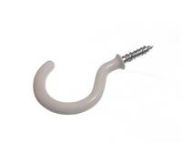 4 X Ganci A Scomparsa In Plastica Bianca Rivestiti In Vite 38Mm 1 1/2 &Quot;