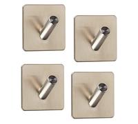 4 x Ganci da Parete ADRA semplice (Gancio Singolo) 45 x 45 x 29 mm Acciaio Inox antiruggine Autoadesivi 3M per Cucina & Bagno Gancio Portasciugamani Ganci Attaccapanni di SO-TECH®
