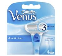 4 x Gillette Venus Original, rasoio da donna Close & Clean a 3 lame, ricariche