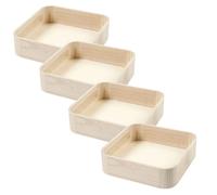 4 X IN Legno Paulownia Vassoio 25cm Quadrato Accessori per la Tavola Servire