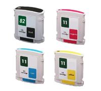 4 X Inchiostro Cartucce per HP Designjet 111 111Plus / N.11 + 82 CH565A con Chip