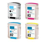 4 X Inchiostro per HP Designjet 500ps 800ps 815/10 + 82 XXL Cartucce