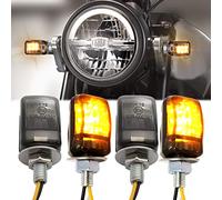 4 x Indicatori per moto 12V Indicatore di Direzione Micro Mini Luce di Direzione M6 Ambra Impermeabile IP67 Universale per Moto Scooter Quad Cruiser Off Road.