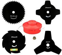 4 x lama e bobina di filo compatibile con Mr. Gardener AOSOME Blue Bird compatibile con decespugliatore Brast GT Garden