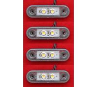 4 X LED FLUSH BIANCO MARKER LIGHT BULL NUDGE BAR OFFROAD 12V/24V SUV AUTO 4X4