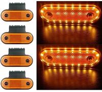 4 x LED Luci di Posizione Laterali Indicatore Ingombro Arancia Giallo Ambra Camion Rimorchio Furgoni 12v 24v
