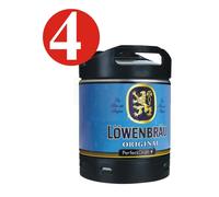 4 X Löwenbräu Original Perfect Draft 6 Litri Fusto 5,2 % Vol Riconsegna
