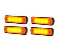 4 x luci di posizione laterali arancioni luci di contorno a LED al neon 12/24...