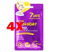 4 X Maschera Viso Tessuto Active 28 grammi 7DAYS