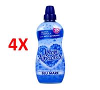 4 X Mon Amour Ammorbidente Concentrato Blu Mare 26 Lavaggi 650 Ml
