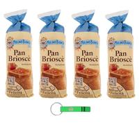 4 x Mulino Bianco Briosce', pane tipo 0 con uova fresche italiane, latte fresco italiano, confezione da 400 g + portachiavi Beni Culinari gratuito