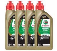 4 x OLIO MOTORE 4T CASTROL POWER 1 RACING 10W40 MOTO 4 TEMPI SINTETICO