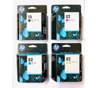 4 X Originale Inchiostro HP Designjet 500 800 815 Ps / N.10 + 82 Set 69ml - Conf
