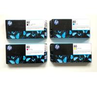 4 X Originale Testina HP Designjet 1050c 1055 / N.80 C4820A -C4823A Date 2021