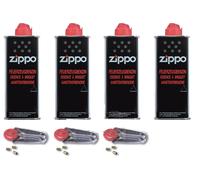4 X Originale Zippo Benzina + 3 x 6 Zippo Pietre Focaie - Donatore