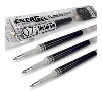 4 x Pentel EnerGel 0.7 mm refill metal tip LR7 - EnerGel XM, BL77/BL57/BL37 - nero