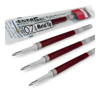 4 x Pentel EnerGel 0.7 mm refill metal tip LR7 - EnerGel XM, BL77/BL57/BL37 - rosso