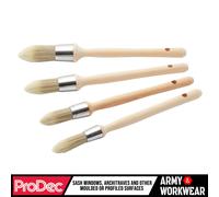 4 X ProDec a Punta Fascia Spazzola Set Sintetico Filamenti Sottile Finire Porte