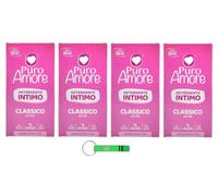 4 X Puro Amore Detergente Intimo Classico pH 4.5 Effetto protettivo per la pelle 250 ml + portachiavi Beni Culinari