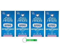 4 X Puro Amore Detergente Intimo Igiene pH 4.5 antiodore 250 ml + portachiavi Beni Culinari