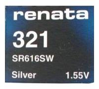 4 x Renata 321 SR616SW 1.55 V senza mercurio argento ossido orologio batteria