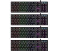 4 X RGB LED Gaming QWERTZ tastiera nera USB Keyboard illuminata layout tedesco