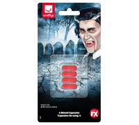 4 X Sangue Capsule Halloween Liquid Make Up Accessorio Vestito Falso Nero