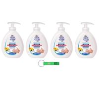 4 x Sapone liquido idratante Sapone liquido igienico con profumo di agrumi - Igiene e deodora le mani 300 ml + portachiavi Beni Culinari gratuito