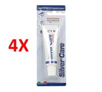 4 X Silver Care Dentifricio Da Viaggio Travel Format 20 Ml