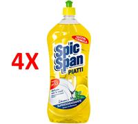 4 X Spic & Span Detersivo Piatti Limome E Menta 1000 Ml