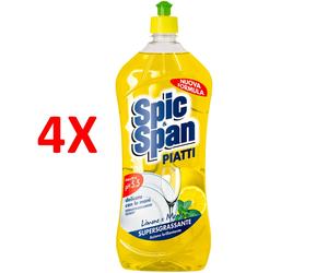 4 X Spic & Span Detersivo Piatti Limome E Menta 1000 Ml