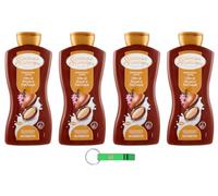 4 x Spuma di Sciampagna Bagnodoccia Crema Nutriente - Gel doccia con olio di argan e patchouli - Cura del corpo e lavaggio 650 ml + portachiavi Beni Culinari
