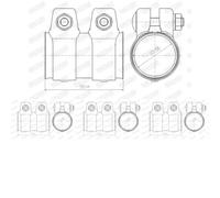 4 x Supporto scarico WALKER per AUDI, BMW, CHEVROLET, CITRON