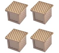 4 x teglia quadrata coperchio stampo per pane tostato padella per pane pullman pagnotta coperchio antiaderente mini scatola per toast a cubo d'