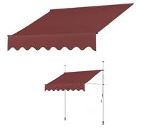 4 x tessuto di ricambio per tenda da sole con mantovana rossa, 2,5 x 2 m, materiale resistente per tende da sole, ideale per terrazze, ponti e negozi, tessuto di copertura per tende da sole