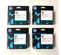 4 X Testa Di Stampa Originale HP Designjet Z6100 / N. 91 C9460A -C9463A Set