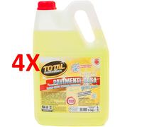 4 X Total Professional Detergente Pavimenti Igienizzante Lemon Tanica 5 Kg