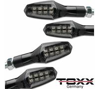 4 X TOXX LED Mini Indicatori Neri E-Approvazione Moto Scooter Quad ATV Trike