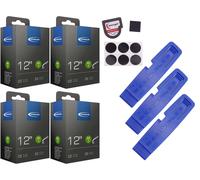 4 x tubo flessibile Schwalbe 47-203 (12 x 1,90) AV angolo 45 Schrader + solle...