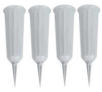 4 X Vaso Tomba Con Picchetto da Cimitero Plastica Grabsteckvase Come Grabschmuck