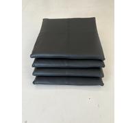 4 X Vera Pelle Nero Cuscino per Sedia Edizione Gel 40x40x3 CM Antiscivolo