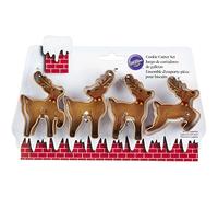 4 x Wilton festive renna stampini per biscotti in metallo (ca. 6 x 7 cm)