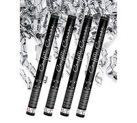 4 x XXL (60 cm) per feste a forma di cannone per partypopper Streamer ® gioielli per auto. Stelle filanti argento.
