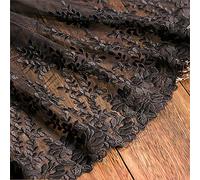 4 Yards 32 cm Stoffa Ricamata in Pizzo Nastro in Tulle Con Bordo in Pizzo Nastri di Pizzo Rotolo di Pizzo Bordo Passamaneria Pizzi Nastri Merletto Macramè Pizzo Plissettato,01-Nero-Seta Latte