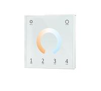 4 Zone Monochrome Dual Color RGB RGBW Wall Mount Touch Screen Controller 100-240VAC DMX512, 2.4GHz T11, T12, T13, T14(T12 white)