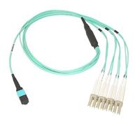 40/100 Gb MTP a 4 Duplex LC Breakout Cable, OM4 50/125, Plenum Rated - Aqua Blue, 10 metri