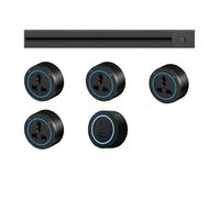 40-150Cm Scheda Di Cablaggio per Binario Scorrevole Di Alimentazione a Parete + Adattatore Da 2500 W, Presa Con Interruttore, Presa Multipla Con Interruttore, Power Bank Portatile,Black-60cm