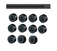 40-150Cm Scheda Di Cablaggio per Binario Scorrevole Di Alimentazione a Parete + Adattatore Da 2500 W, Presa Con Interruttore, Presa Multipla Con Interruttore, Power Bank Portatile,Black-150cm