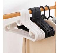 40/20/10 pezzi Grucce in plastica ultra sottili antiscivolo, rastrelliera per asciugatura abbigliamento, design alla moda nero & bianco, massimizza lo spazio nell'armadio, grucce robuste con scanalatu