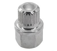 40/23PT Chiave per rimozione dadi di bloccaggio ruota cava, in acciaio, strumento antifurto compatibile con auto, 20 x 28 mm, tonalità argento, antiruggine